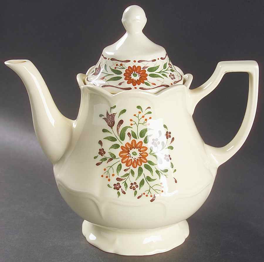 Fleur L'Orange Teapot & Lid by Johnson Brothers-1