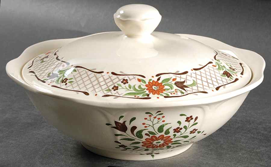 Fleur L'Orange Round Covered Vegetable by Johnson Brothers-1