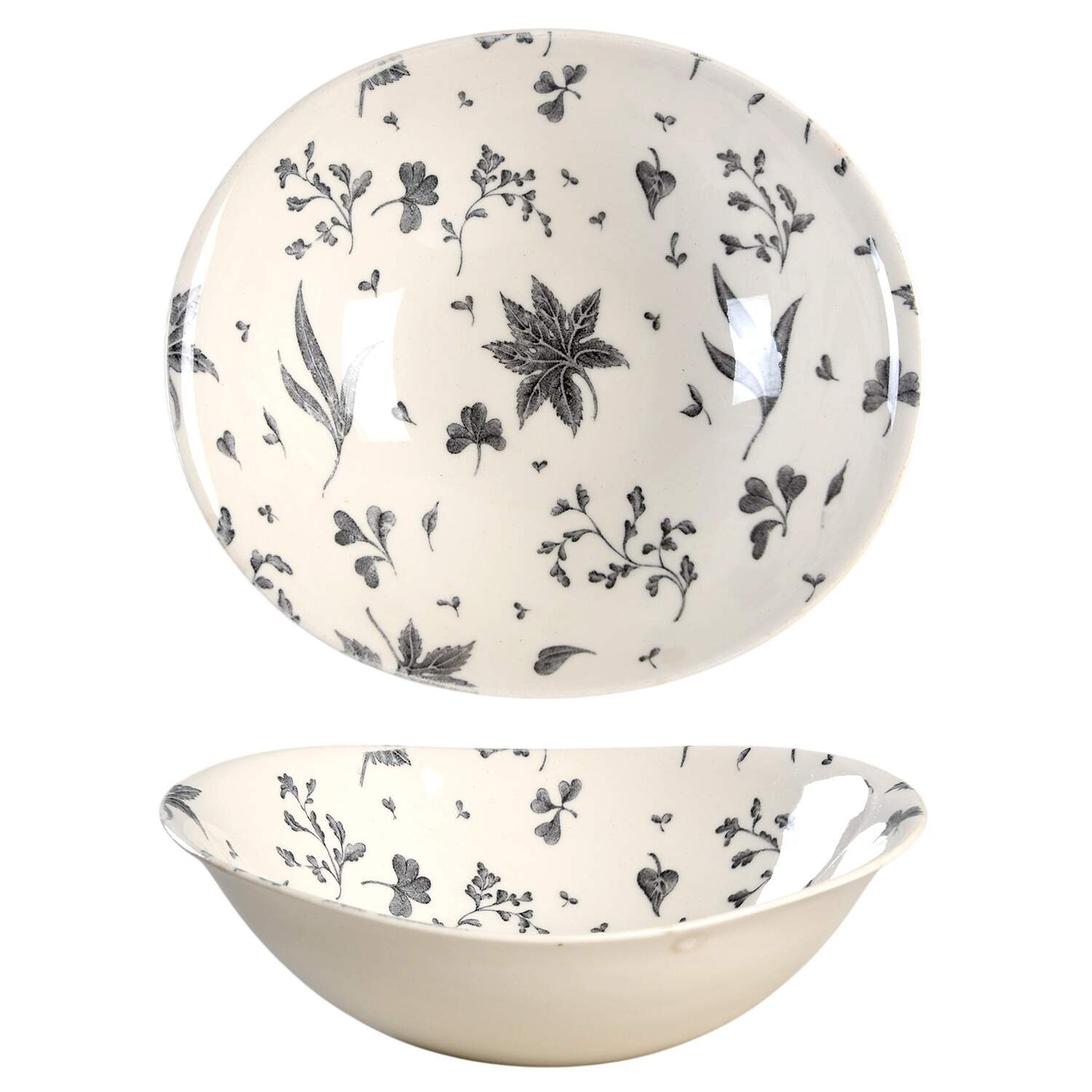 Floating Leaves Gray Coupe Cereal Bowl by Johnson Brothers-1