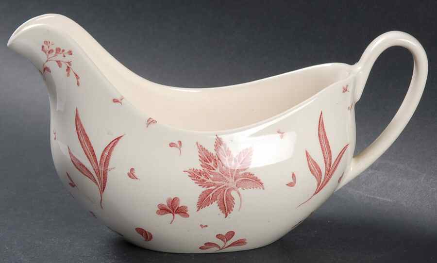 Floating Leaves Pink Gravy Boat by Johnson Brothers-1