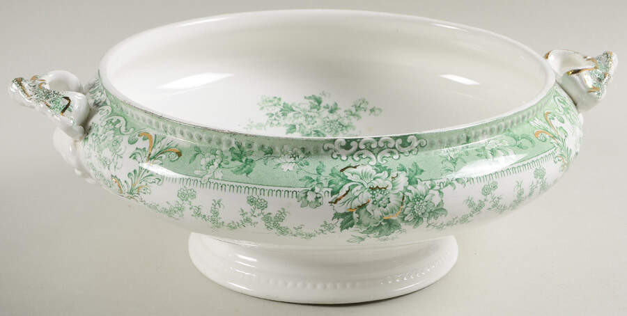 The Florentine Green (Gold Trim) Tureen No Lid by Johnson Brothers-1