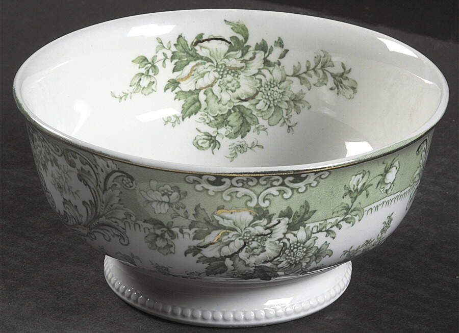 The Florentine Green (Gold Trim) Cranberry Bowl by Johnson Brothers-1