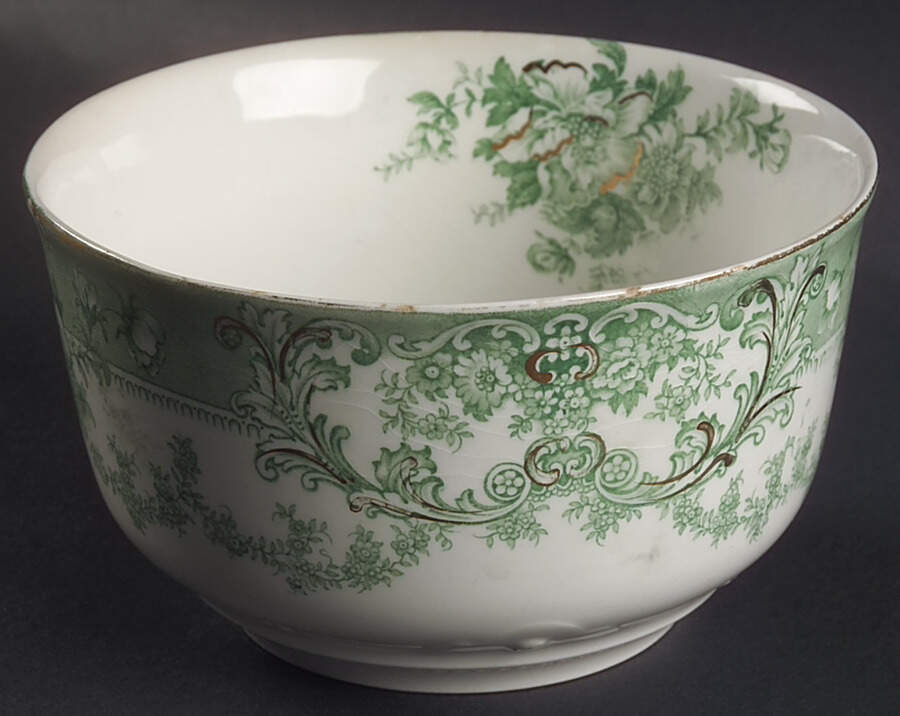 The Florentine Green (Gold Trim) Cranberry Bowl by Johnson Brothers-1