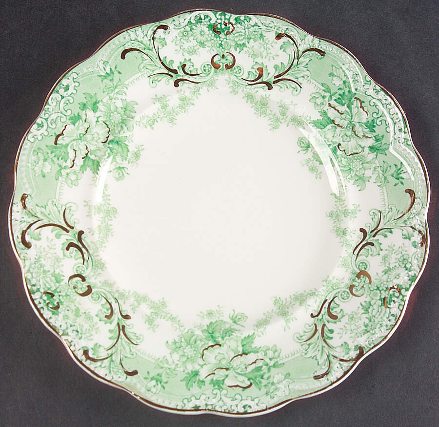 The Florentine Green (Gold Trim) Salad Plate by Johnson Brothers-1