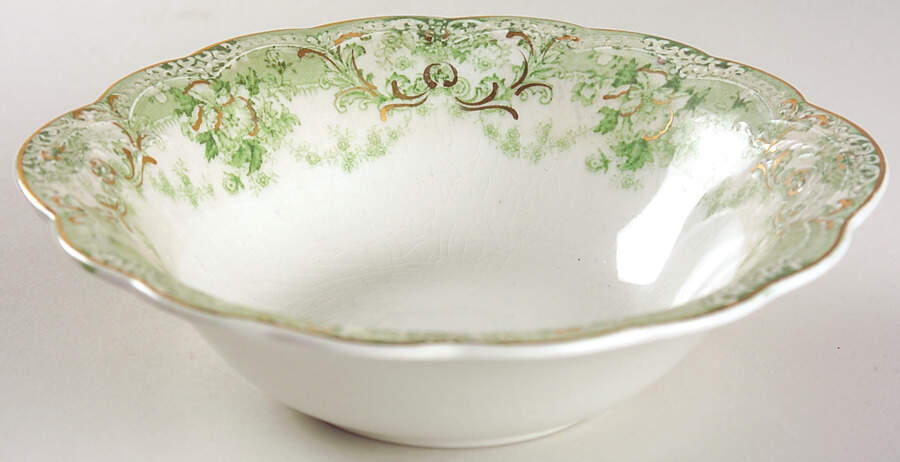 The Florentine Green (Gold Trim) 7" Round Vegetable Bowl by Johnson Brothers-1