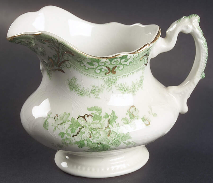 The Florentine Green (Gold Trim) Creamer by Johnson Brothers-1