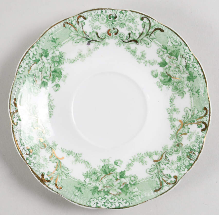 The Florentine Green (Gold Trim) Saucer for Cream Soup Bowl by Johnson Brothers-1