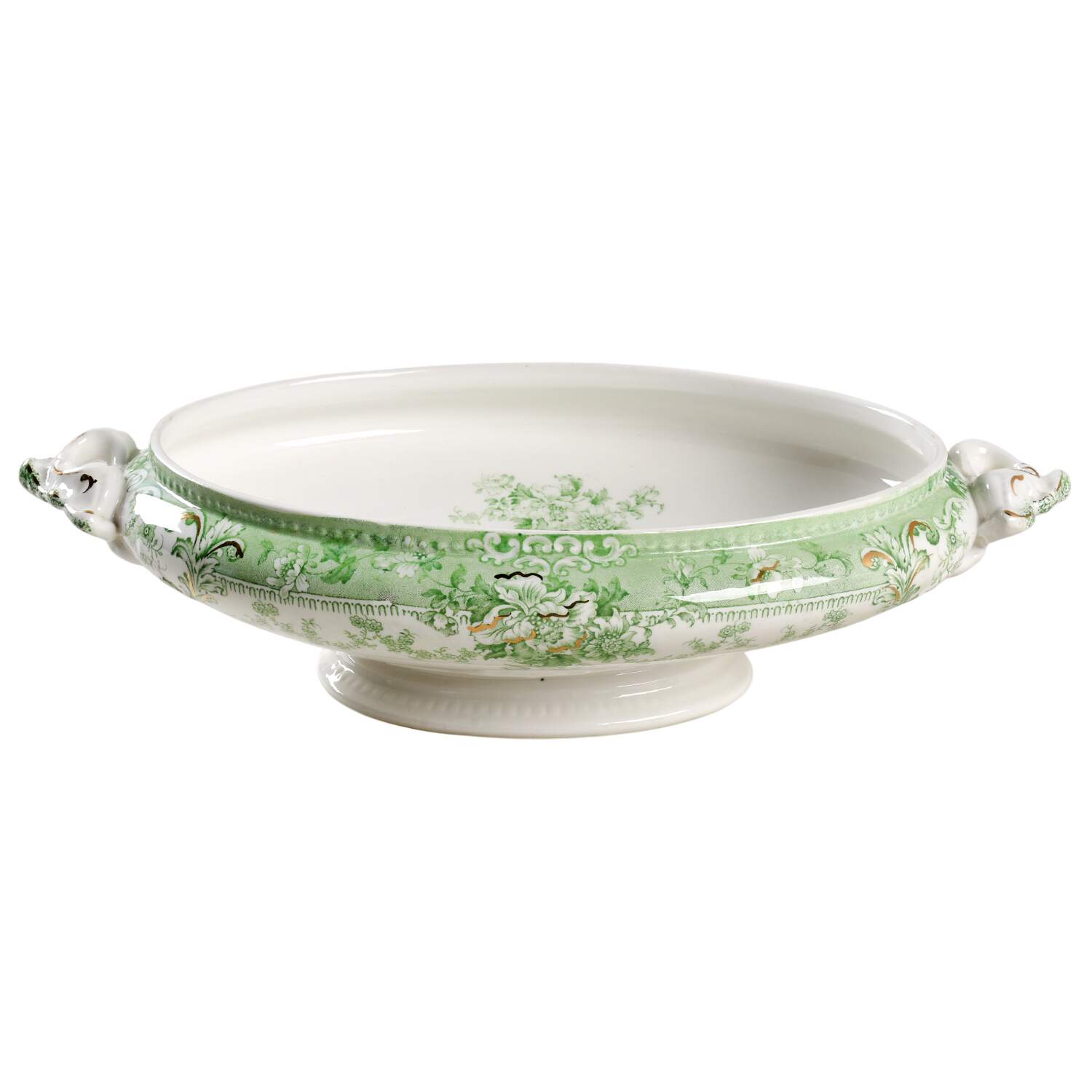 The Florentine Green (Gold Trim) Oval Vegetable No Lid by Johnson Brothers-1