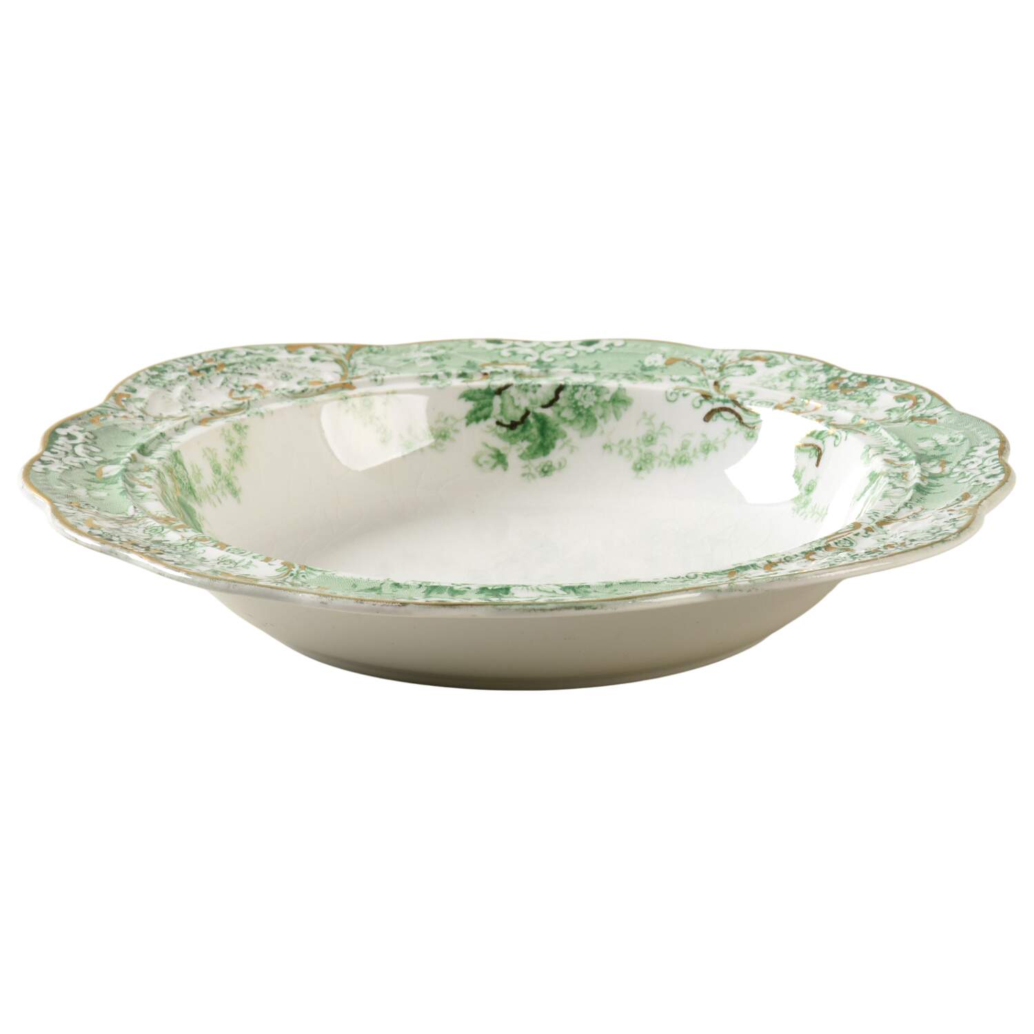 The Florentine Green (Gold Trim) Round Butter No Lid by Johnson Brothers-1