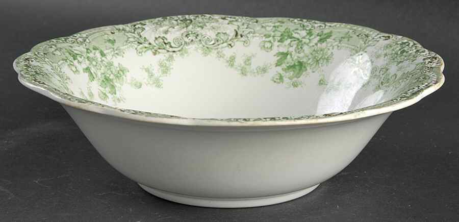 The Florentine Green (Gold Trim) 8" Round Vegetable Bowl by Johnson Brothers-1