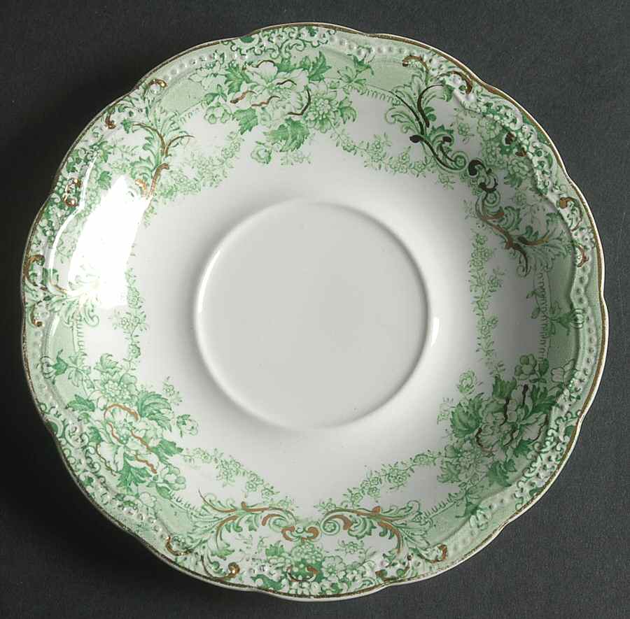 The Florentine Green (Gold Trim) Saucer for Oversized Cup by Johnson Brothers-1
