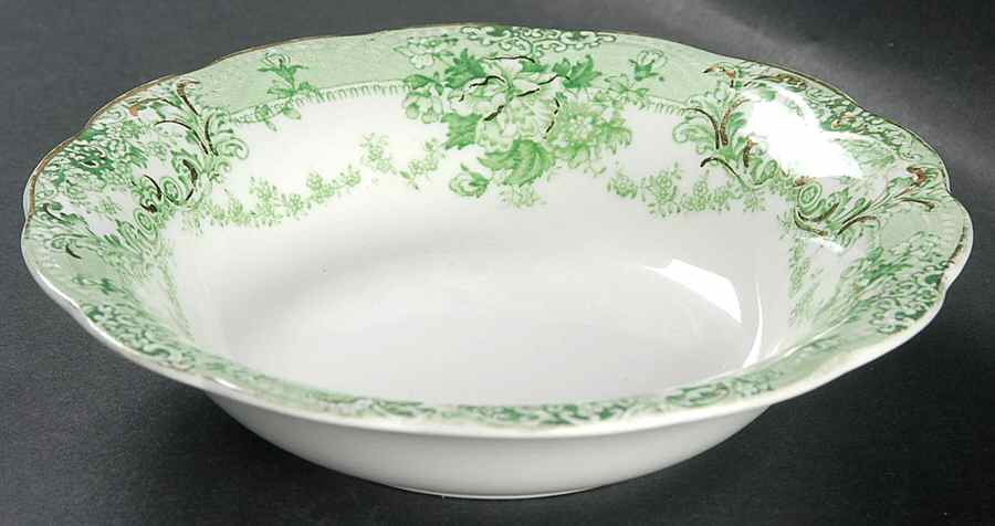 The Florentine Green (Gold Trim) Coupe Cereal Bowl by Johnson Brothers-1