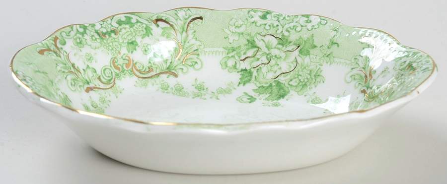 The Florentine Green (Gold Trim) Oval Fruit/Dessert Bowl by Johnson Brothers-1