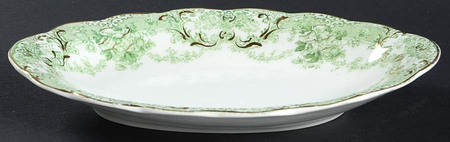 The Florentine Green (Gold Trim) Relish/Gravy Underplate by Johnson Brothers-1