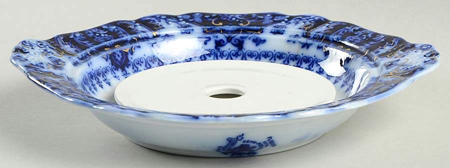 Florida (Flow Blue, Gold Accents) Round Butter No Lid by Johnson Brothers-1