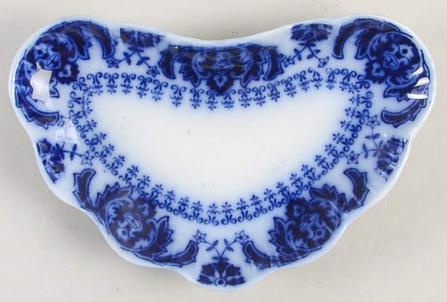 Florida (Flow Blue, Gold Accents) Bone Dish by Johnson Brothers-1