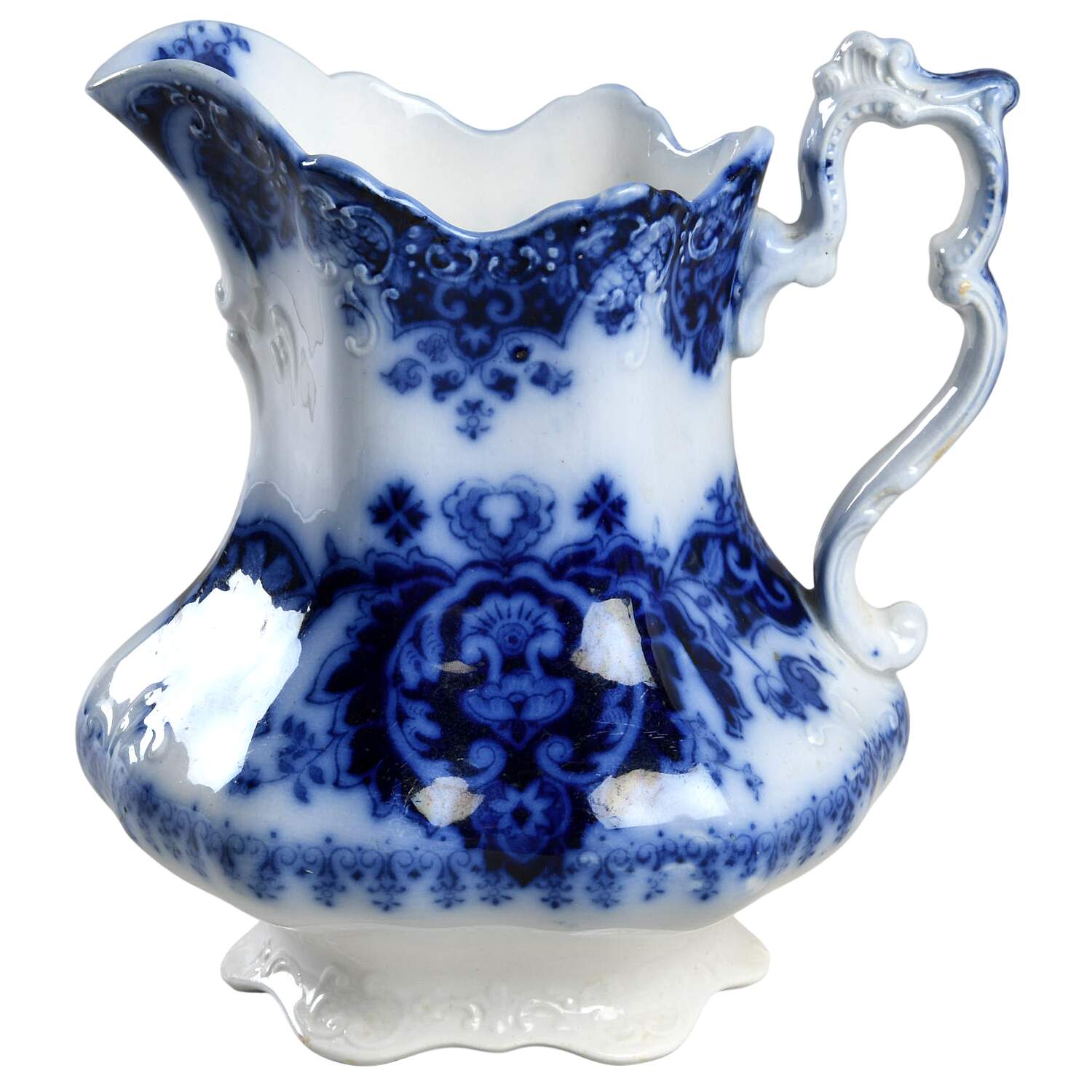 Florida (Flow Blue, Gold Accents) 24 Oz Pitcher by Johnson Brothers-1