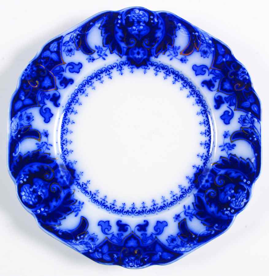 Florida (Flow Blue, Gold Accents) Salad Plate by Johnson Brothers-1