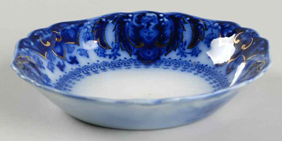 Florida (Flow Blue, Gold Accents) Fruit/Dessert (Sauce) Bowl by Johnson Brothers-1