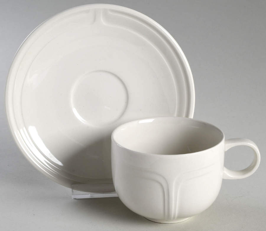Focus White Flat Cup & Saucer Set by Johnson Brothers-1