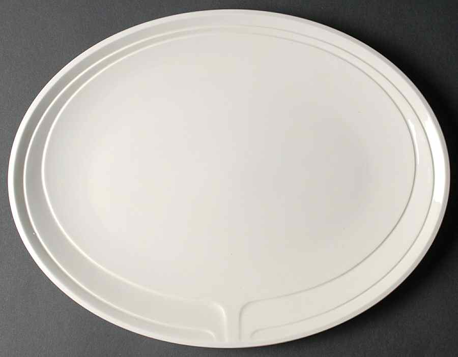 Focus White 14" Oval Serving Platter by Johnson Brothers-1