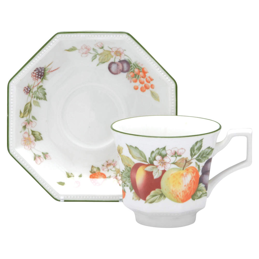 Fresh Fruit Flat Cup & Saucer Set by Johnson Brothers-1