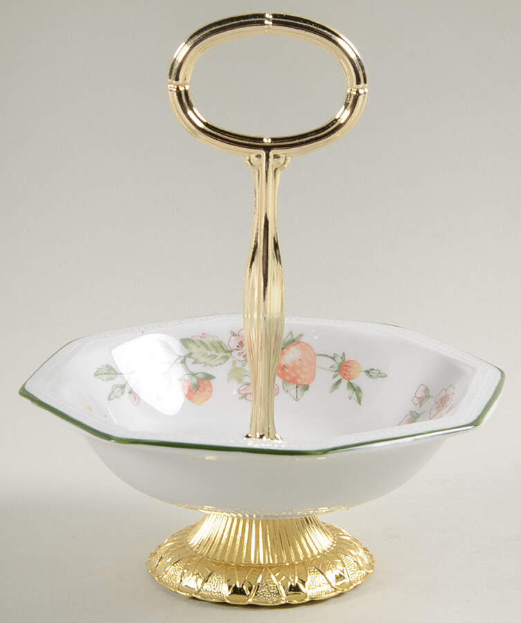 Fresh Fruit 6"-7" Handled Footed Nut Dish HC by Johnson Brothers-1