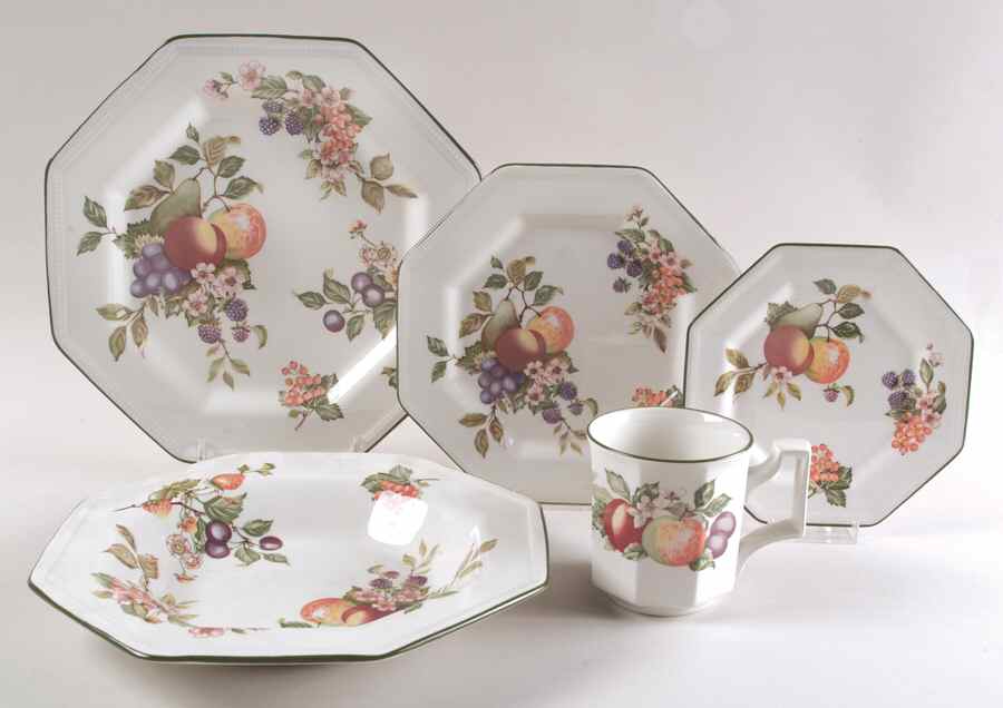 Fresh Fruit 5 Piece Place Set=DP,SP,BB,SORL,MUG by Johnson Brothers-1