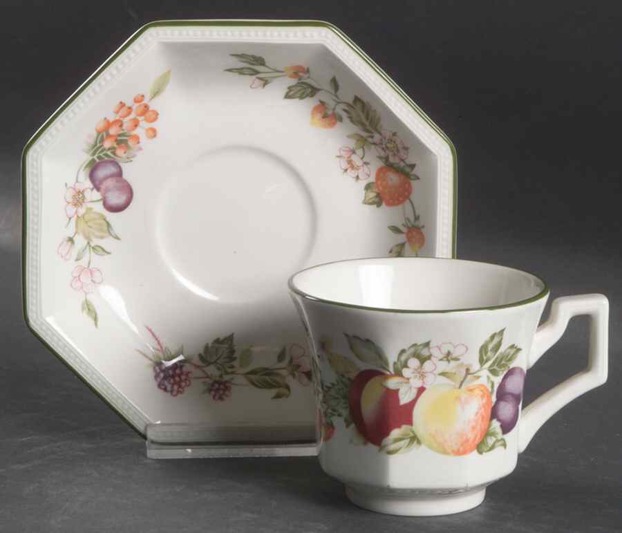 Fresh Fruit Flat Continental Cup & Saucer Set by Johnson Brothers-1