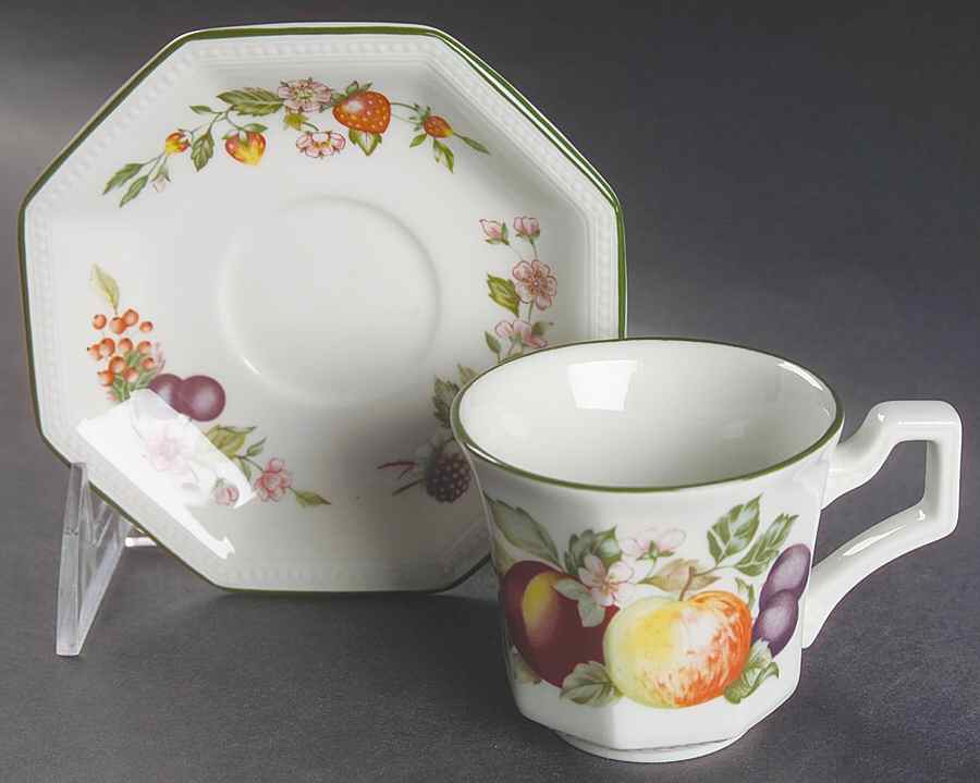 Fresh Fruit Flat Demitasse Cup & Saucer Set by Johnson Brothers-1