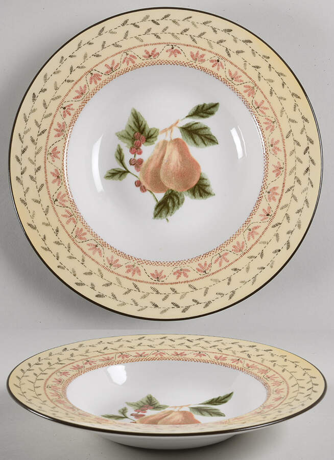 Fruit Sampler (Newer) Large Rim Soup Bowl by Johnson Brothers-1