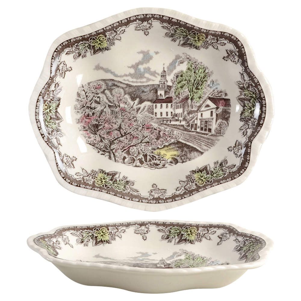 Friendly Village, The ("Made in England" Backstamp) Scalloped Bowl by Johnson Brothers-1