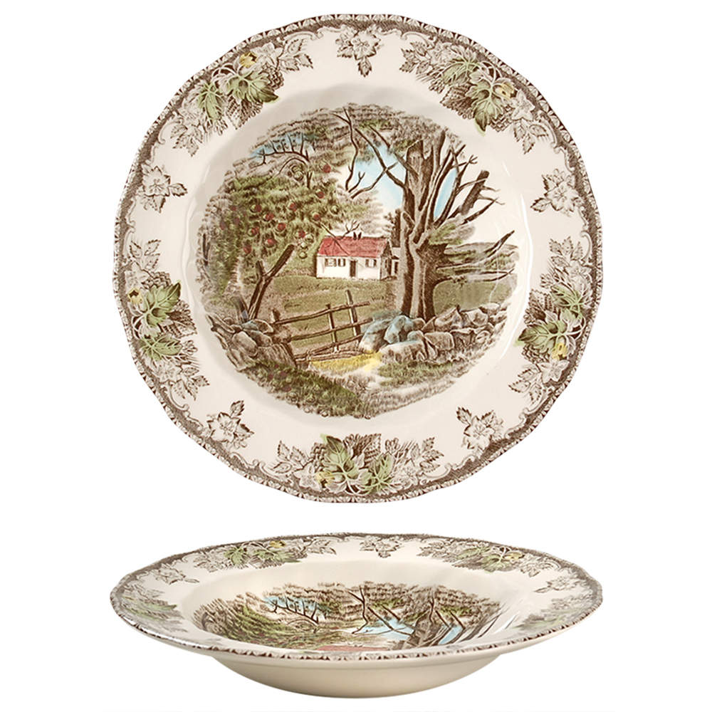 Friendly Village, The ("Made in England" Backstamp) Rim Soup Bowl by Johnson Brothers-1