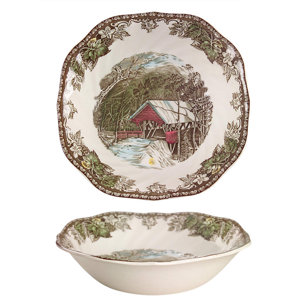 Friendly Village, The ("Made in England" Backstamp) Square Soup Bowl by Johnson Brothers-1