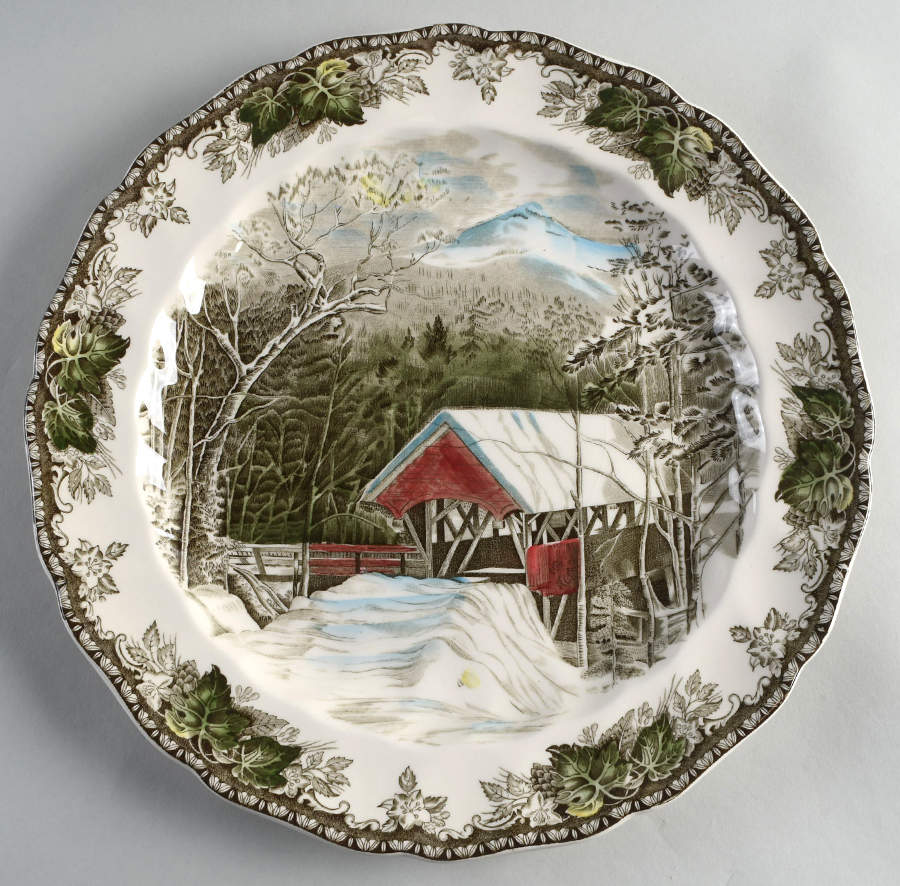 Friendly Village, The ("Made in England" Backstamp) 12" Deep Round Platter by Johnson Brothers-1