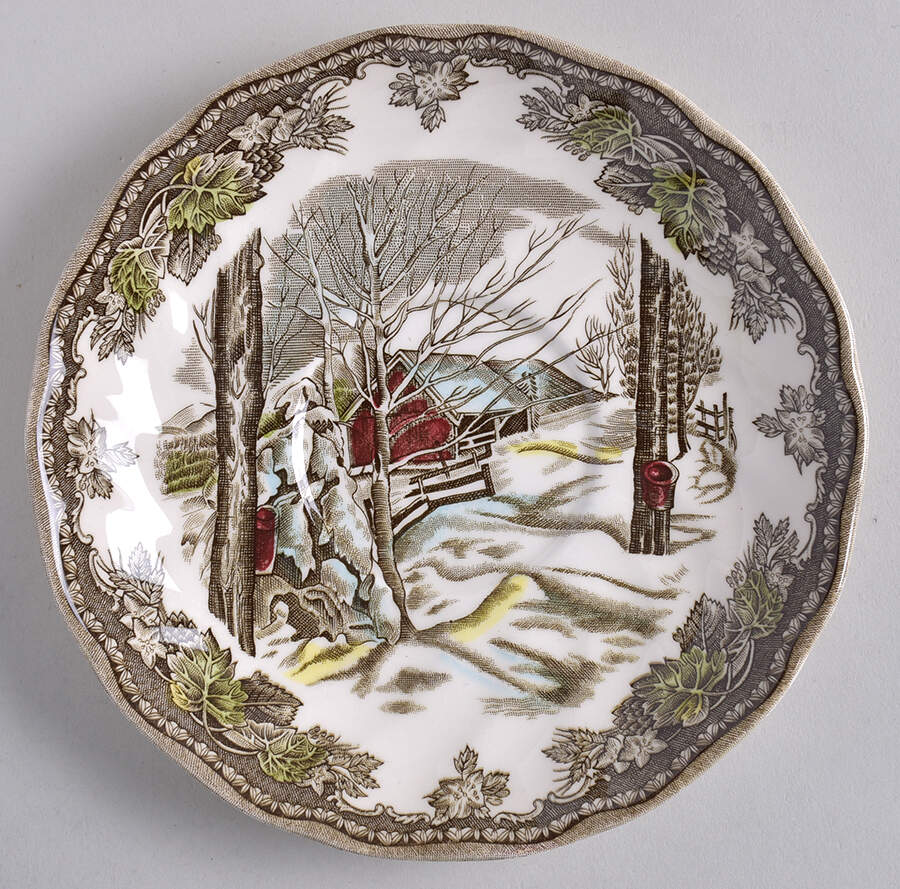 Friendly Village, The ("Made in England" Backstamp) Saucer for Cream Soup Bowl by Johnson Brothers-1