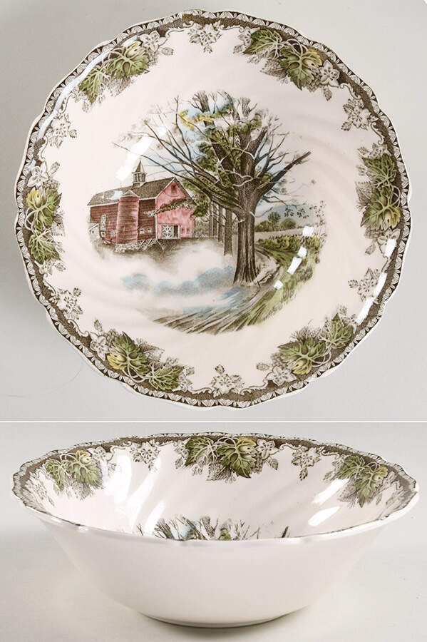 Friendly Village, The ("Made in England" Backstamp) 8" Round Vegetable Bowl by Johnson Brothers-1