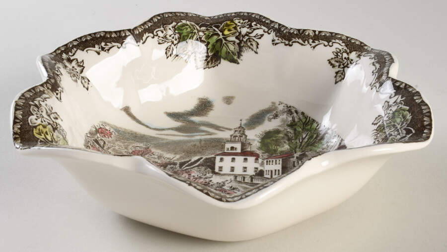 Friendly Village, The ("Made in England" Backstamp) 8" Scalloped Bowl by Johnson Brothers-1
