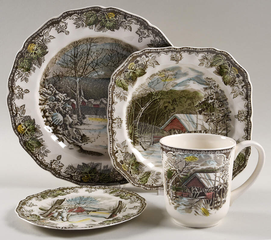 Friendly Village, The ("Made in England" Backstamp) 32  Piece Estate Set by Johnson Brothers-1