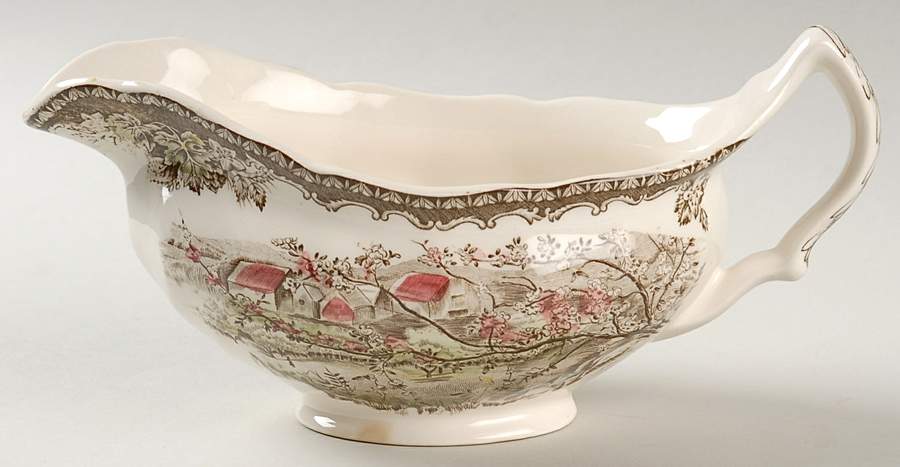 Friendly Village, The ("Made in England" Backstamp) Gravy Boat by Johnson Brothers-1