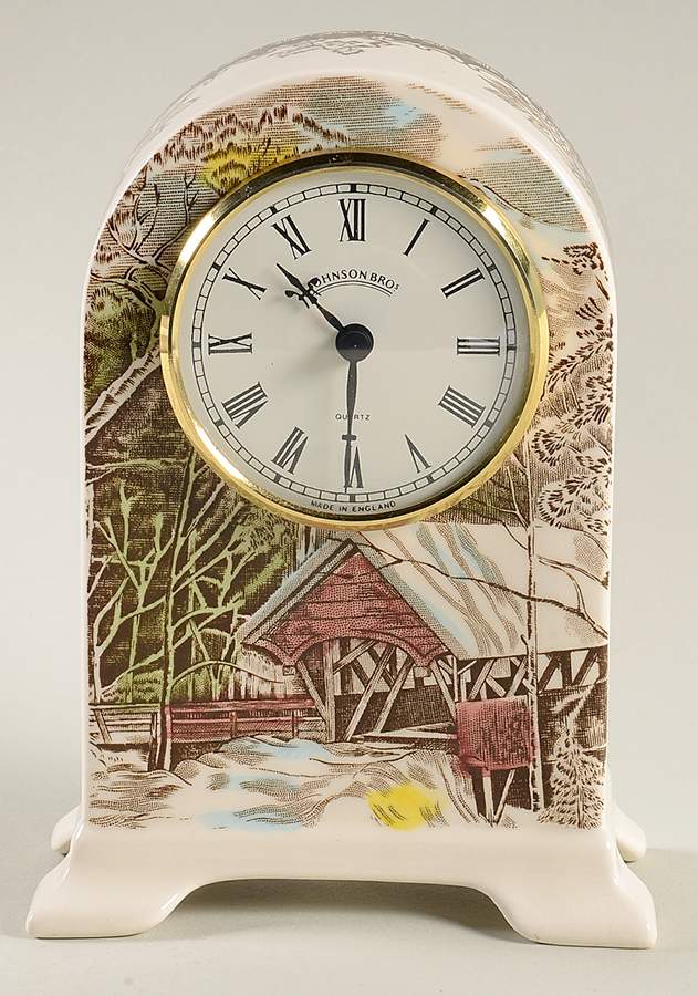 Friendly Village, The ("Made in England" Backstamp) Dome Clock by Johnson Brothers-1