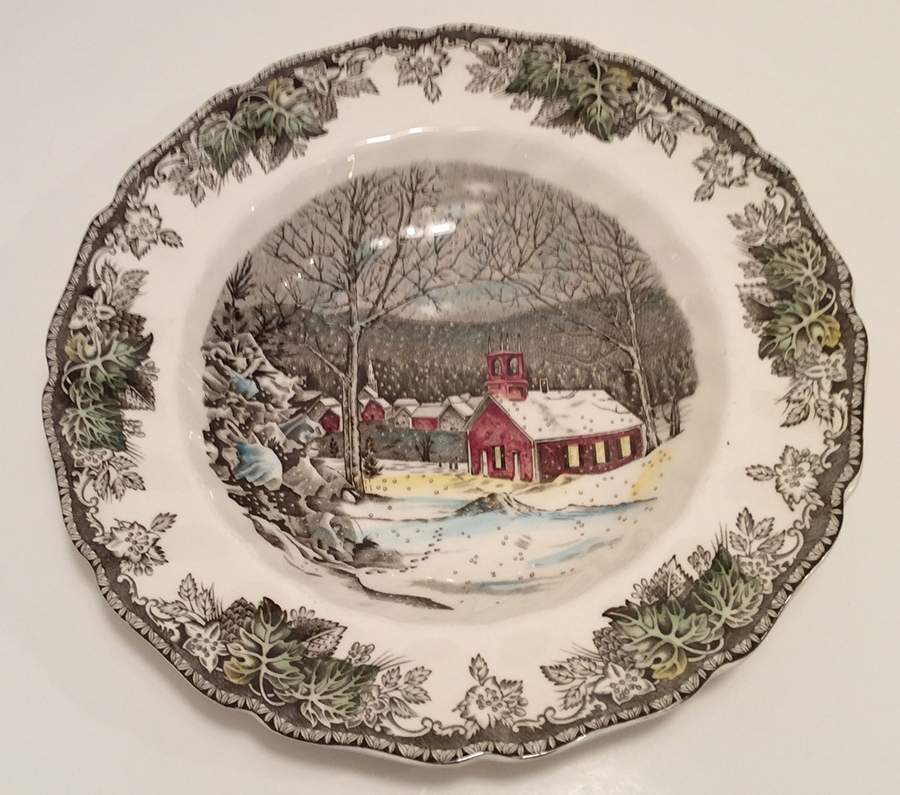 Friendly Village, The ("Made in England" Backstamp) Large Rim Soup Bowl by Johnson Brothers-1
