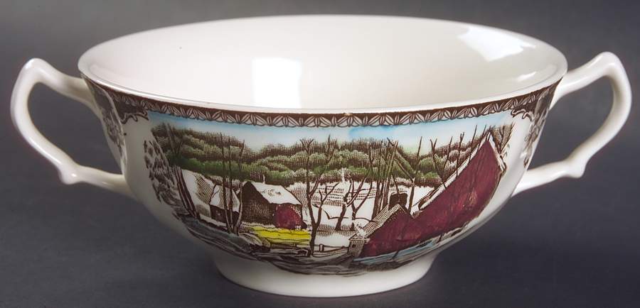 Friendly Village, The ("Made in England" Backstamp) Flat Cream Soup Bowl by Johnson Brothers-1