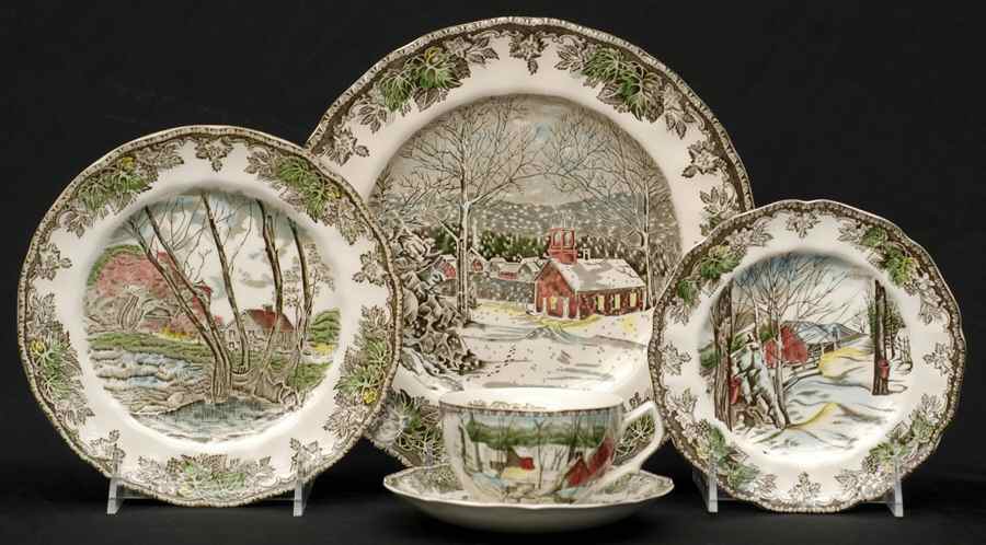 Friendly Village, The ("Made in England" Backstamp) 5 Piece Place Setting by Johnson Brothers-1