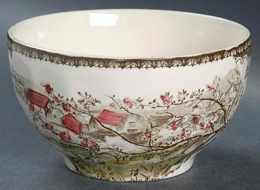 Friendly Village, The ("Made in England" Backstamp) Open Sugar Bowl by Johnson Brothers-1