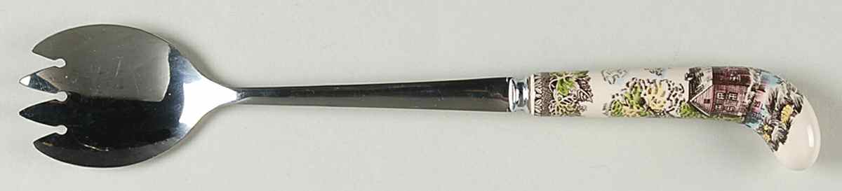 Friendly Village, The ("Made in England" Backstamp) Salad Serving Fork with Stainless Prongs by Johnson Brothers-1