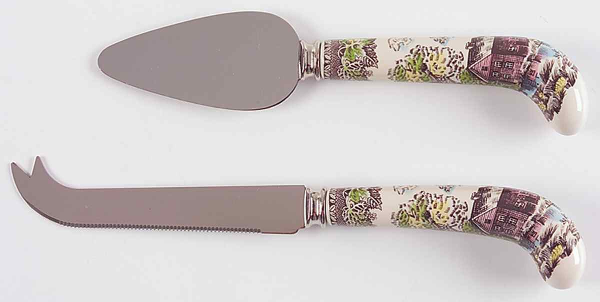 Friendly Village, The ("Made in England" Backstamp) 2-Piece Cheese Set (Knife and Server) by Johnson Brothers-1
