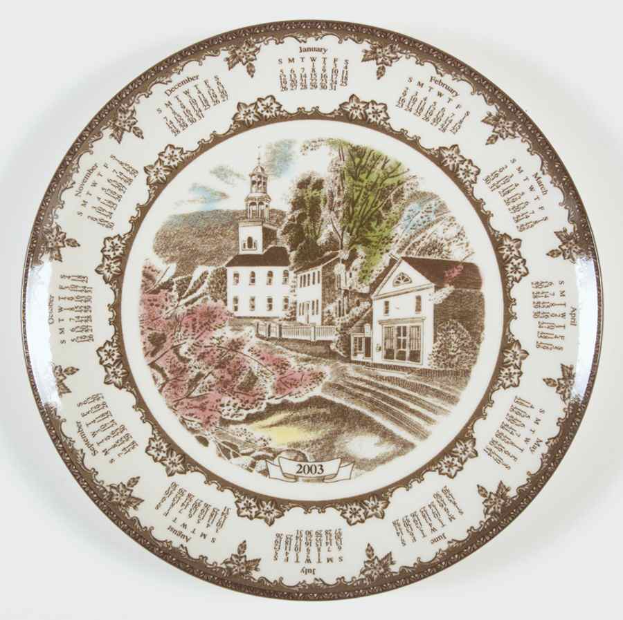 Friendly Village, The ("Made in England" Backstamp) "2003" Calendar Plate by Johnson Brothers-1