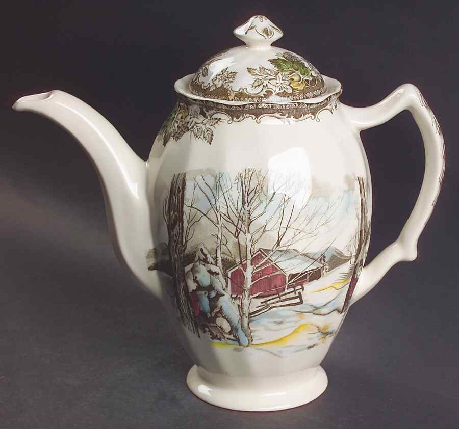 Friendly Village, The ("Made in England" Backstamp) Small Coffee Pot & Lid by Johnson Brothers-1