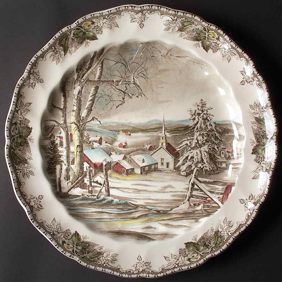 Friendly Village, The ("Made in England" Backstamp) 14" Chop Plate (Round Platter) by Johnson Brothers-1